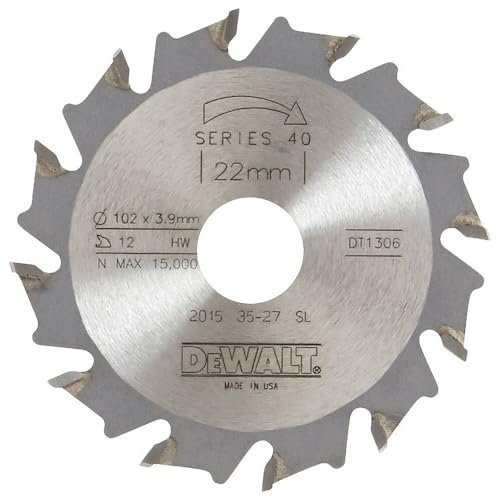 Dewalt Nutfräser HM (102/22/4 mm, 12 Zähne, für den Einsatz in Lamellendübelfräsen) DT1306-QZ