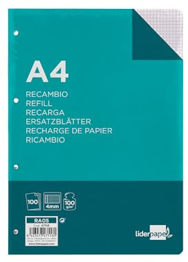 Liderpapel Nachfüllpackung, A4, 100 Blatt, 100 g/m², 4 mm mit Rand, 4 Löcher