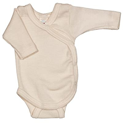 Engel, Presto Chen avvolgente body a maniche lunghe, lana Seta, a forma di angioletto, Naturale 44
