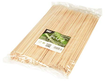 Papstar 12664, 500 Schaschlikspieße, Holz, pure, Durchmesser 3 mm, Länge 30 cm