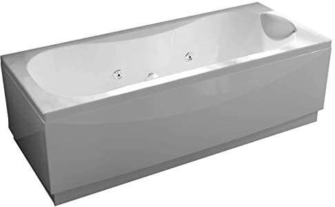 Novellini Calypso Hydro Badkar 150x70 H55 cm Whirlpool H55 cm 6 strålar Nackstöd Höger Nackstöd Inre Rektangulär Form Åtta 1 Frontpanel 1 Sida Akryl Vit Glänsande Kolumn