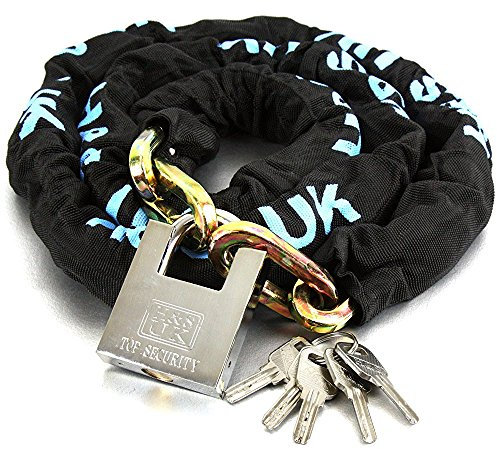 H&S Kettenschloss Motorradschloss - 10mm x 2m Kette - Schloss mit 5 Schlüsseln - Fahrradschlösser Bike Lock Stahlkette - Fahrradschloss mit Schlüssel - E Bike Sicherheitskette