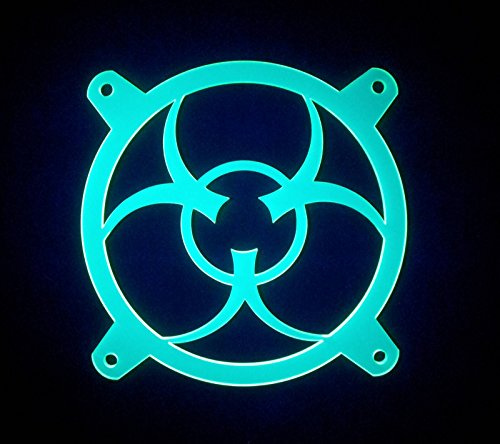 140mm Uv Reactive Green Bio Hazard PC Fan Grill