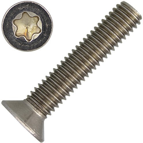50 Stück Senkkopfschrauben M6 X 16 mit Innensechsrund TX - T30 DIN 965 Edelstahl A2
