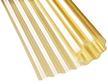 Polyester Lichtwellbahn/Wellpolyester gelb transparent (30000 x 1500 mm)