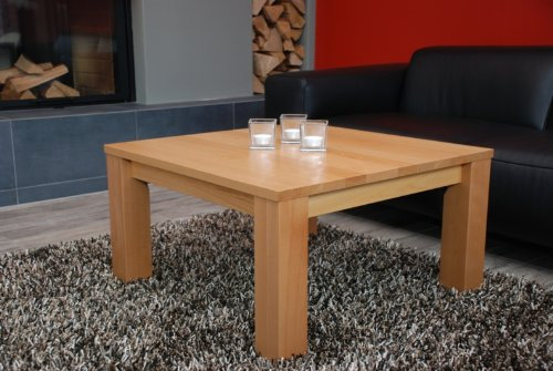 Holz-Projekt-Summer Couchtisch 60 x 60 cm Buche/Echtholz/Massivholz/Höhe 42 cm