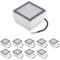 ledscom.de 10 Stück LED Pflasterstein Bodeneinbauleuchte CUS für außen, IP67, eckig, 10 x 10cm, warmweiß