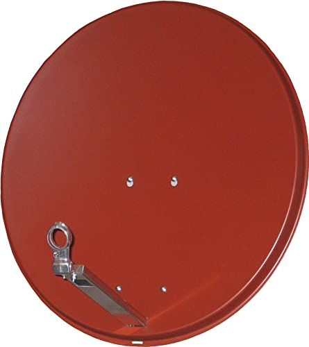 sky vision IDEAL 78 - Specchio satellitare in alluminio rosso scuro RAL 8012 (registrazione feed da 40 mm, attacco palo da 32-60 mm, dimensioni riflettori, in alluminio, scala elevation, montaggio