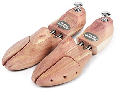 Schlesinger - 8 Paar Premium Schuhspanner aus edlem Zedernholz für Herrenschuhe. Modell Kaiser. Größe 39/40. Silber Knauf.