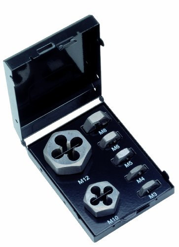 VÖLKEL Gewindeschneidwerkzeugsatz I M3-M12 I Sechskantschneidmuttern I HSS I DIN 382 I in Metallkassette