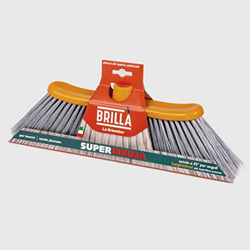 La Briantina Scopa per Interni Superissima per Ampie Superfici, con Setole Piumate Semi Rigide, Larghezza 40 cm, Attacco del Manico Universale