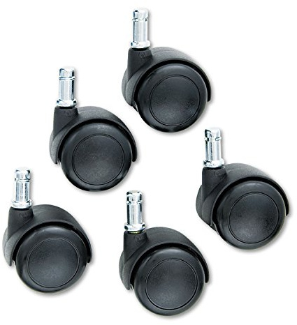 Safco Products 5132 Task Master Hard Floor Casters, 2 (Set of 5) for use with Task Master, Soft Tough and WorkFit Chairs (sold separately), Black