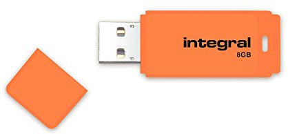 Integral Neon - Memoria USB de 8 GB, Naranja