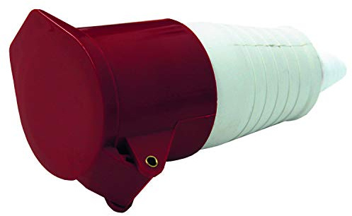 Electraline 80858 Fiche Femelle industrielle, IEC, 32A, 3P+T, 380V, IP44, Rouge