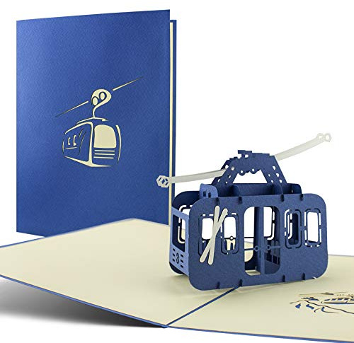Ski Geschenk I Gondel als Pop-Up-Karte I Gutschein für Skifahrer I Wandern I Wintersport I Skiurlaub I Reisegutschein T11