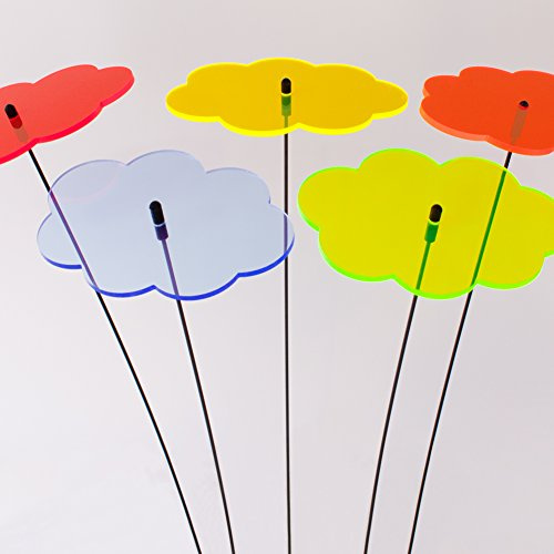 SUNPLAY Sonnenfänger Wolken im FARBMIX, 5 Stück zu je 20 cm Durchmesser im Set + 70 cm Schwingstäbe