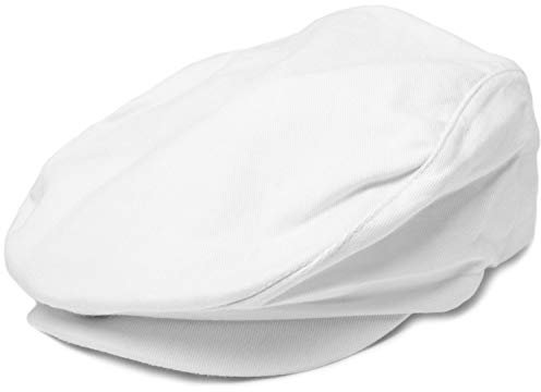 styleBREAKER Cabrio Cap mit Druckknopf | Schiebermütze Newsboy Schirmmütze einfarbig verstellbar | Unisex Flatcap aus Baumwolle für Damen und Herren, Farbe:Weiß