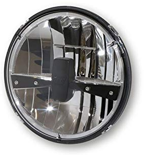 Highsider LED Main Headlight Insert Type 3, Round with Chrome-Plated Reflector and Black Bezel, 7 Inches, Far and Blow