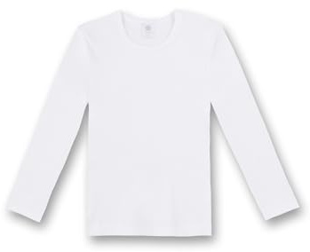 Sanetta T-Shirt garçon Camisole Arm Basique à Manches Longues - Blanc: : 6-7 Years, 128 cm