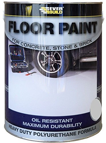 Everbuild Floor Paint For Concrete, Stone And Brick – Heavy Duty – Industry Grade – Abrasion-Resistant – Grey – 5 Litre