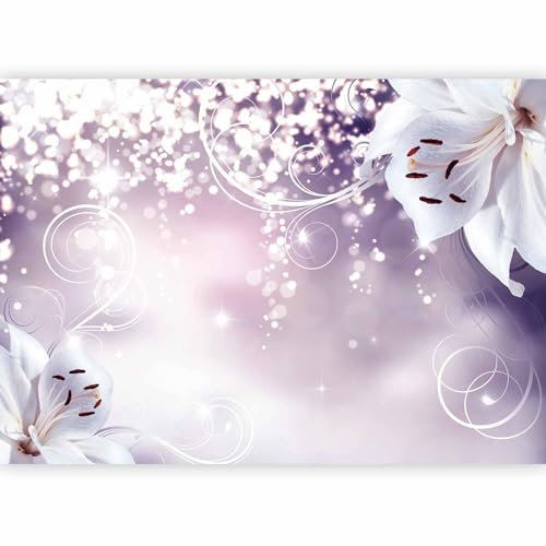 murando - Vlies Fototapete Blumen 300x210cm Foto tapete Schlafzimmer Wohnzimmer Vliestapete XXL Wandtapete Motivtapeten 3d Effekt Wand Dekoration - Lilien Lila Abstrakt Ornament Bokeh b-A-0012-a-d