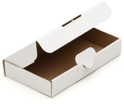 KK Verpackungen Maxibriefkartons 180 x 100 x 30 mm Weiß (Außenmaß 190 x 113 x 35 mm) | 50 Stück, Versandkartons Faltschachteln Maxibrief Post-Kartons für Warensendungen Büchersendungen (MB06)