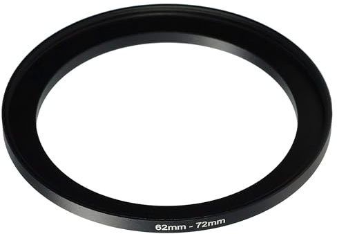 vhbw Anillo Adaptador Step Up de 62 mm a 72 mm para Objetivo de la cámara - Adaptador de Filtro, Metal, Negro