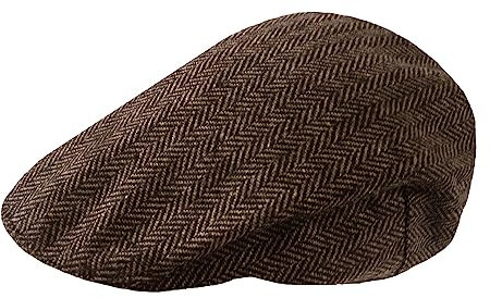 TOSKATOK Herren Schirmmütze Kariert Wollmischung Tweedkappe Flach