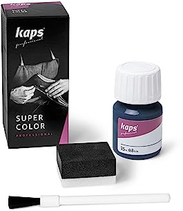 Kaps Super Color Lederfarbe für Naturleder, Synthetik und Textil, Lederfärber, 25 ml, Mitternacht 116