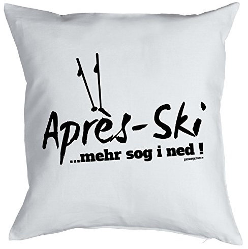 Goodman Design Wintersport Kissen - Skihütten Deko - Apres Ski Party Highlight : Ski/Apres - Ski …mehr SOG i ned Farbe: Weiss