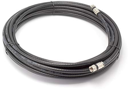 THE CIMPLE CO 50 FT Solid Copper Coaxial Cable - RG6 Coax with Connectors, F81/RF, Digital Coax for Audio/Video, Cable TV, Antenna, Internet, & Satellite - Black, 50 Feet (15 Meters)