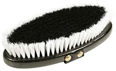 PFIFF 100720 Kardätsche mit Kunststoffbürsten und Handschlaufe, Putzzeug Schwarz