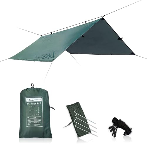 DD Hammocks solsegel, 3 x 3 m, grön