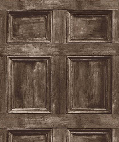 Brewster FD31055 Wood Panel Wallpaper - Chocolate, Brown