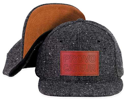 Nebelkind Snapback-Cap-Herren Damen, Flat Brim minimal Curve Kappe mit Patch, Provocateur, Einheitsgröße OneSize Größenverstellbar Unisex Basecap Streetwear Style Cap mit geradem Schirm