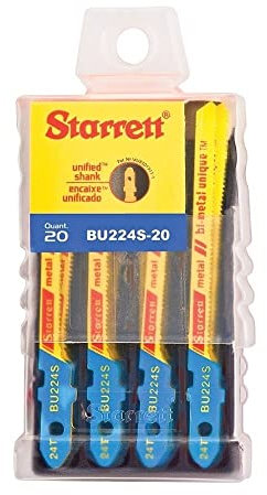 Starrett Metal Cutting Jig Saw Blade, 2 L, 3/16 W, .040 T, 20-Pack