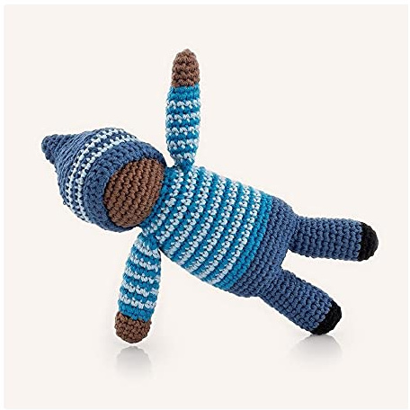Pebble | Handmade Pixie Rattle - Birch - Blue | Crochet | Fair Trade | Pretend | Imaginative Play | Montessori | Machine Washable