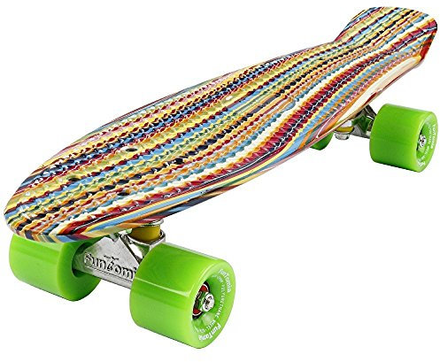 FunTomia 57cm Mini-Board Skateboard mit oder ohne LED Leuchtrollen inkl. Aluminium Truck, ABEC-9 Kugellager und T-Tool