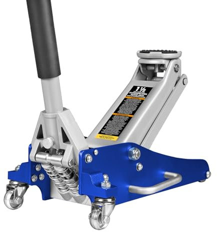 BIG RED Torin T815016L Torin Hydraulischer Wagenheber mit niedrigem Profil aus Aluminium und Stahl, mit Doppelkolben-Schnellhebepumpe, 1,5 Tonnen Kapazität, Blau, T815016L