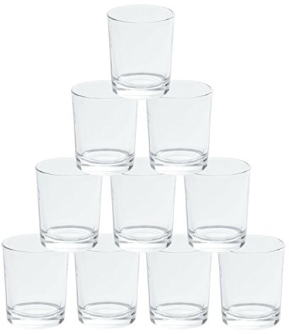 klare Teelichtgläser hoch für 40mm Teelichter Votivglas Glas Windlicht Teelicht, Größe:10er Set