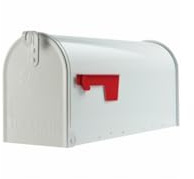 Gibraltar Mailboxes Elite Medium Capacity Galvanized Steel White, Post-Mount Mailbox, E1100W00