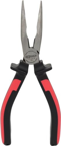 KS Tools - 115.1019 - Pince à bec demi-rond coudé à poignée bi-composants - L.210 mm - Finition chromée mat - Chrome vanadium