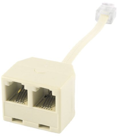 sourcing map Telephone Dual RJ11 6P4C Female Socket to RJ11 Male Jack Cord Adapter