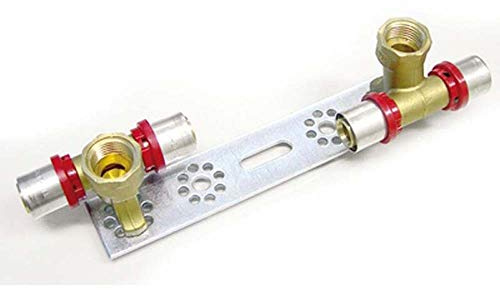Staffa e raccordi disassati 1/2 x20mm per tubo multistrato a pressare