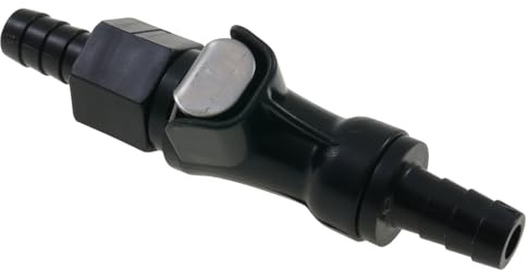 Acople rápido para tubo gasolina ocho milímetros, conector/desacople negro | Autocierre, plástico resistente a combustible, paso de unos 0,49 centímetros, par macho/hembra, manguera de 0,8 centímetros