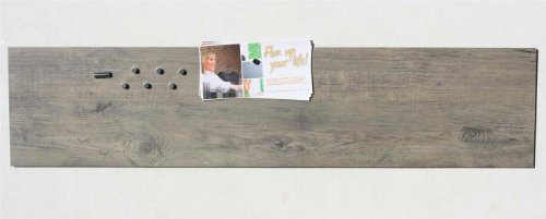 Magnet-Tafel/Board in Holz-Optik: Eiche Grau, Pinnwand aus Vinyl mit Stahl-Rückseite, 100cm x 22,5cm