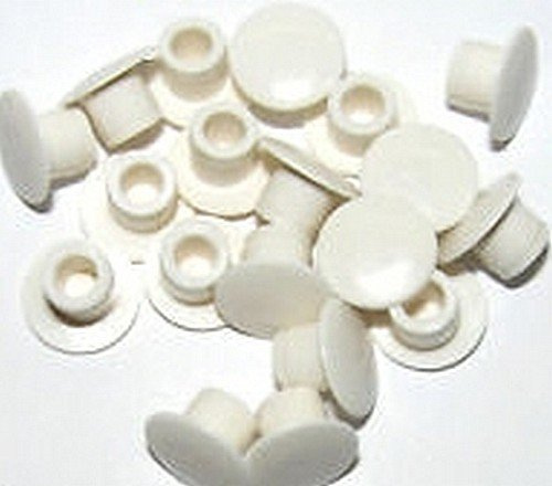 Pack of 50 Cream Plastic 5mm Kitchen Cabinet Hole Covers Caps