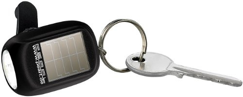 PEARL Taschen Lampe Solar: Mini-Solar-LED-Taschenlampe mit zusätzlichem Dynamo & Schlüsselring (Schlüsselanhänger, Solarbetriebene Taschenlampe, Zelt)