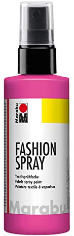 Marabu 17190050033 - Fashion Spray rosa 100 ml, Textilsprühfarbe, m. Pumpzerstäuber, für helle Textilien, weicher Griff, einfache Fixierung, waschbeständig bis 40°C, tolle Effekte auf Stoff