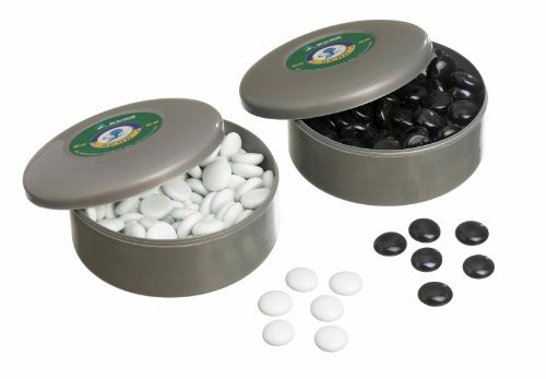 Philos 4300 - Go-Spielsteine aus Glas, Set schwarz/weiß, Zubehör
